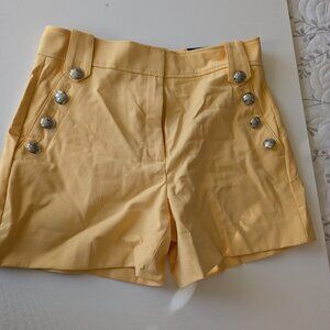 NWT White House Black Market Sailor Style Button Yellow Shorts
